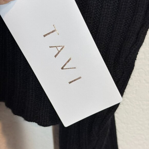 Black Tunic Sweater Mock Neck Ribbed Alpine Oversized Relaxed Small - Picture 7 of 10